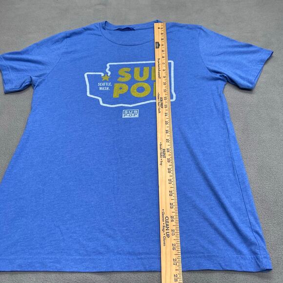 Sub Pop Records Seattle Washington T Shirt M? Blue Graphic Tee Grunge Nirvana - Picture 7 of 8
